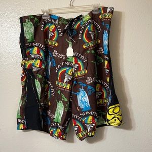 Shave ice Haleiwa Hawaii brown board shorts 42